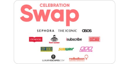 Swap Celebration Gift Card offer background image